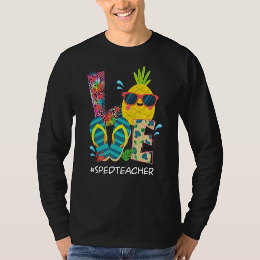 Beach Teenslippers Pineapple Summer Vacation Love T-shirt (Voorkant)