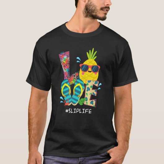 Beach Teenslippers Pineapple Summer Vacation Love  T-shirt (Voorkant)