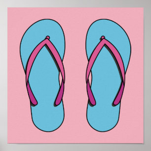 Beach Teenslippers Poster