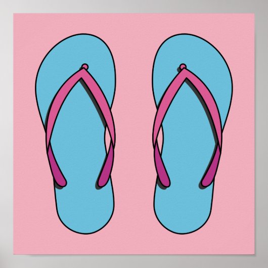 Beach Teenslippers Poster (Voorkant)