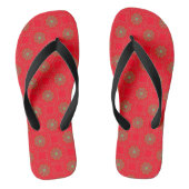 Beach Teenslippers Red Black Kaleidoscoop Mandala (Voetbed)