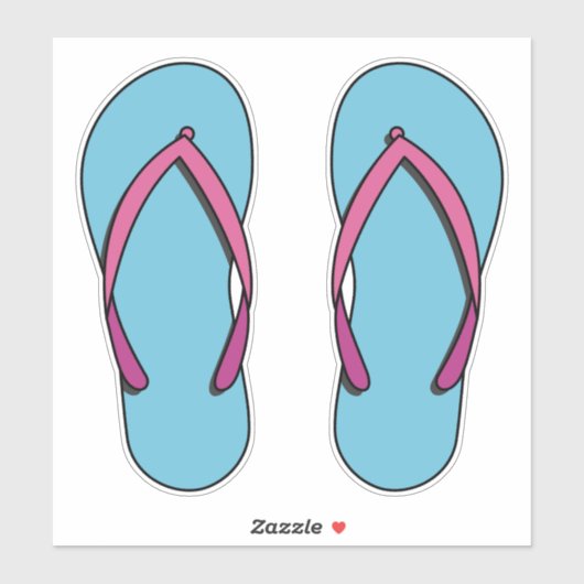Beach Teenslippers Sticker (Vel)