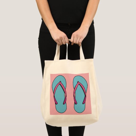 Beach Teenslippers Tote Bag (Voorkant (product))