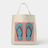 Beach Teenslippers Tote Bag (Achterkant)