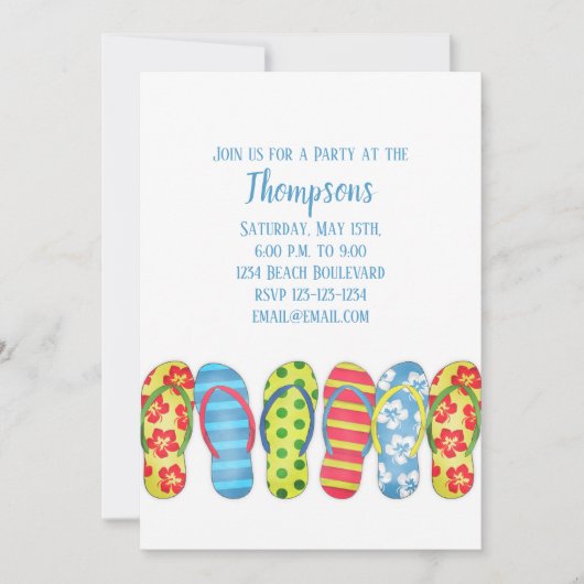 Beach Teenslippers Tropisch kleurrijk Kaart (Voorkant)