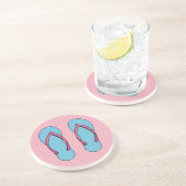 Beach Teenslippers Zandsteen Onderzetter (Zijkant)