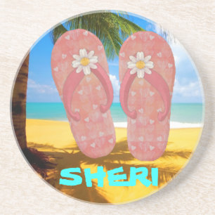 BEACH-TEENSLIPPERS ZANDSTEEN ONDERZETTER