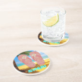 BEACH-TEENSLIPPERS ZANDSTEEN ONDERZETTER (Zijkant)