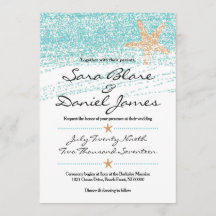 Beach Th-weide Wedding Invitation w/Starfish Accen