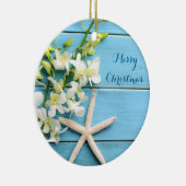 Beach Thaping Kerstsierents Starfish Orchid Keramisch Ornament (Rechts)