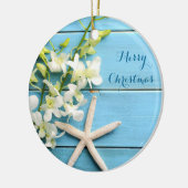 Beach Thaping Kerstsierents Starfish Orchid Keramisch Ornament (Links)
