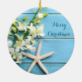 Beach Thaping Kerstsierents Starfish Orchid Keramisch Ornament (Achterkant)