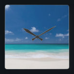 Beach Thapy Gifts Large Square Wall klok<br><div class="desc">Persoonsgebonden cadeaus - grote aangepaste vierkante muurklok</div>