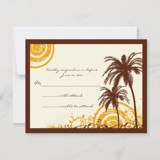 Beach Thed Response Card RSVP Kaartje (Voorkant)