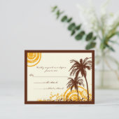 Beach Thed Response Card RSVP Kaartje (Staand voorkant)