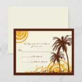 Beach Thed Response Card RSVP Kaartje (Voorkant / Achterkant)