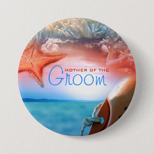 "Beach thema" bruidebruinkooltropische cruise Ronde Button 7,6 Cm (Voorkant)