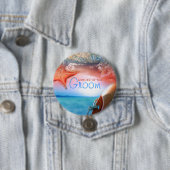 "Beach thema" bruidebruinkooltropische cruise Ronde Button 7,6 Cm (In situ)