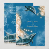 Beach thema - bruiloft dolphin elegant party kaart (Voorkant / Achterkant)