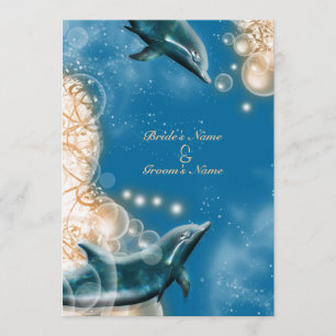Beach thema - bruiloft dolphin elegant party kaart