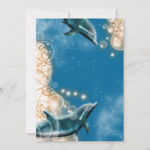 Beach thema - bruiloft dolphin elegant party kaart