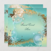 Beach thema bruiloft - elegant party kaart (Voorkant / Achterkant)