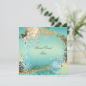 Beach thema bruiloft - elegant party kaart (Staand voorkant)