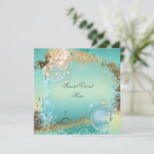 Beach thema bruiloft - elegant party kaart (Staand voorkant)