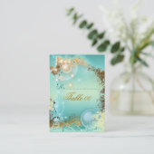 Beach thema bruiloft - elegant party plaatskaartje (Staand voorkant)