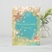 Beach thema bruiloft exotisch kaart (Staand voorkant)