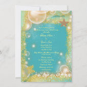Beach thema bruiloft exotisch kaart (Achterkant)