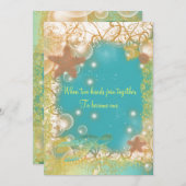 Beach thema bruiloft exotisch kaart (Voorkant / Achterkant)