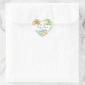 Beach thema bruiloft gunst "Voor jou" Hart Sticker (Tas)