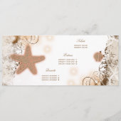 Beach thema bruiloft ~ menu sjabloon (Achterkant)