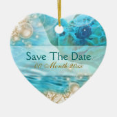 Beach thema bruiloft "save the date" schildpad keramisch ornament (Voorkant)