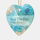 Beach thema bruiloft "save the date" schildpad keramisch ornament (Links)