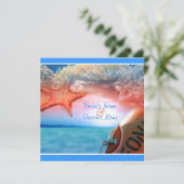 Beach thema bruiloft tropische cruise kaart (Staand voorkant)