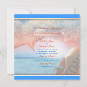 Beach thema bruiloft tropische cruise kaart (Achterkant)