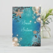 Beach thema bruiloftfeestdag kaart (Staand voorkant)