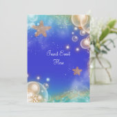 "Beach thema" elegant bruiloft verloving verjaarda Kaart (Staand voorkant)