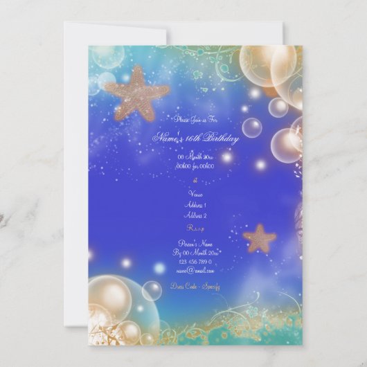 "Beach thema" elegant bruiloft verloving verjaarda Kaart (Achterkant)