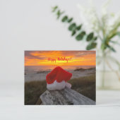 Beach thema kerstpostkaart feestdagenkaart (Staand voorkant)
