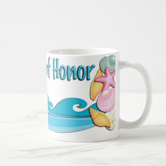 Beach thema Maid of Honor gift koffie mok, cup Koffiemok (Rechts)