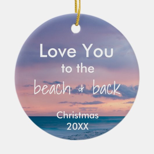 Beach Thema Ornament met Quote (Voorkant)