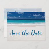 Beach thema Save the Date Aankondigingskaart (Voorkant / Achterkant)
