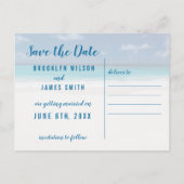 Beach thema Save the Date Aankondigingskaart (Achterkant)