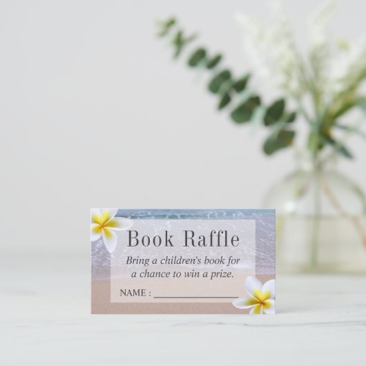 Beach Theme Baby shower Boek Raffle Tickets Informatiekaartje (Staand voorkant)