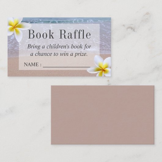Beach Theme Baby shower Boek Raffle Tickets Informatiekaartje (Voorkant / Achterkant)
