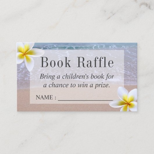 Beach Theme Baby shower Boek Raffle Tickets Informatiekaartje (Voorkant)