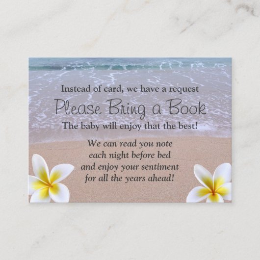Beach Theme Baby shower Breng een Boek Aanvraag Informatiekaartje (Voorkant)